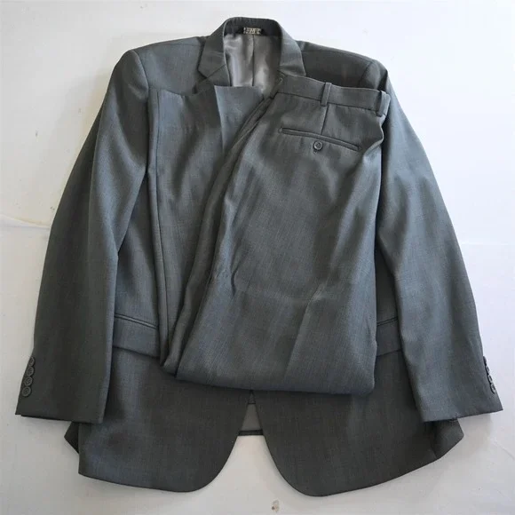 Caravelli 44L 36x34 Gray Sharkskin Super 150s Mens Jacket‎ Pants Suit